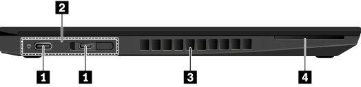 9 TrackPoint 포인팅스틱 컴퓨터에는 Lenovo 고유의 ThinkPad 포인팅장치가장착되어있습니다. 자세한내용은 "ThinkPad 포인팅장치사용 " 19 페이지을참고하십시오. 10 화면 ( 일부모델에서사용가능한멀티터치화면의경우 ) 멀티터치화면을사용하여간단한터치제스처로컴퓨터를실행할수있습니다.