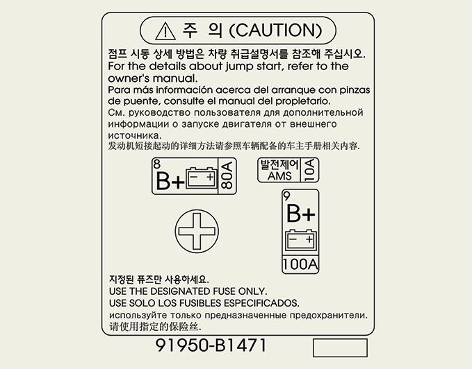 퓨즈용량및명칭은차량에따라변될수있으므로퓨즈