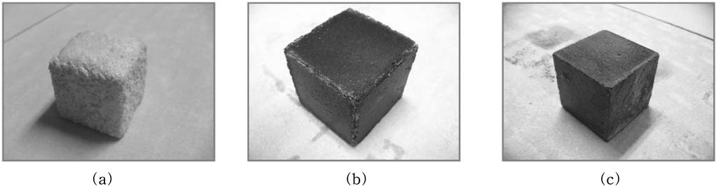 민경산이승헌 636 Fig. 3. Mortar specimens exposed to sulphuric acid solution for 56 days: (a) ordinary portland cement, (b) alkali activated slag cement, and (c) alkali activated slag with alumina cement.