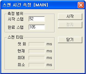 7 성능 (b) 스캔타임측정범위를지정합니다. ( 지정한부분이반전됩니다.