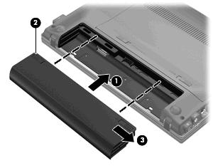 배터리잔량표시 작업표시줄의오른쪽끝에있는알림영역의배터리측정기아이콘위로포인터를이동합니다. 배터리장착또는분리 주의 : 배터리가유일한전원일경우배터리를빼내면정보가손실될수있습니다. 정보손실을방지하려면배터리를빼내기전에작업을저장하고최대절전모드를시작하거나 Windows 를사용하여컴퓨터를종료해야합니다. 배터리를장착하려면다음과같이하십시오. 1.