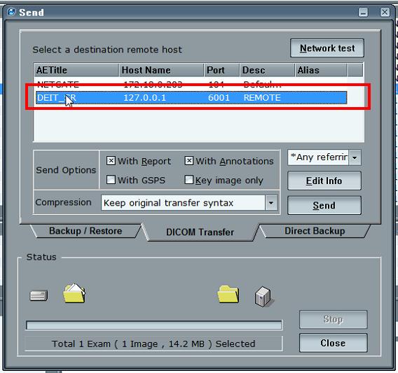 . DICOM Transfer (3/3) 화면위치 :