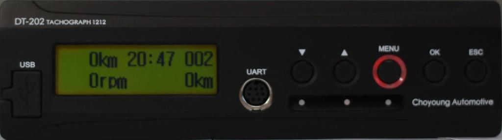 타코그래프 (DT-202) 각부의명칭 전면 USB 단자 속도