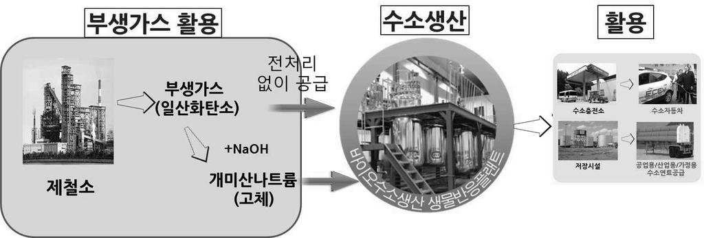 Table 3. 일산화탄소와이산화탄소이용대사산물생산미생물 [16] 미생물 생성대사산물 Max doubling time (td) on CO Butyribacterium methylotrophicum Acetate, ethanol, butyrate, butanol 13.