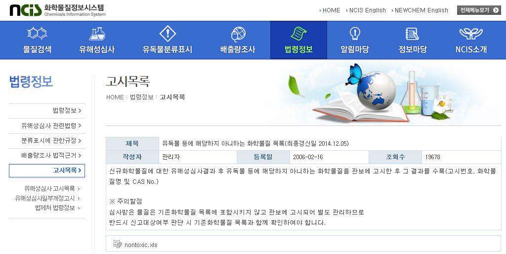 유해법에따라소량면제받은신규물질목록화 < 그림 2-14>