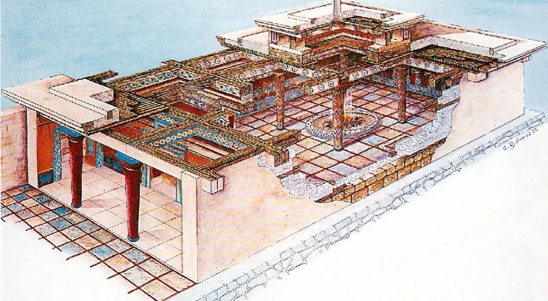 고대그리스문명 & 건축 미케네건축 - 그리스본토의미케네와티린스에있는폐허가된궁전들을가리키는마이시니안 (mycenaean) 은후기청동기시대 (1400-1250 B.C.E.) 라고추정되어지고높은곳에세 워져서방어를위한축성벽을포함하도록계획되었다. 출입구가안뜰로이어지는데안뜰의세면은기둥으로둘러싸여있고나머지한면은궁전의주홀의정면으로이어진다.