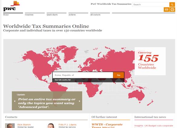 Worldwide Tax Summaries 1 Worldwide Tax Summaries(WWTS) 의소개 2 Worldwide