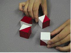 Figure 3. Block design Figure 4. Line bisection test. Patients with right hemisphere injury, for instance, bisect to the right from the true midline. A 