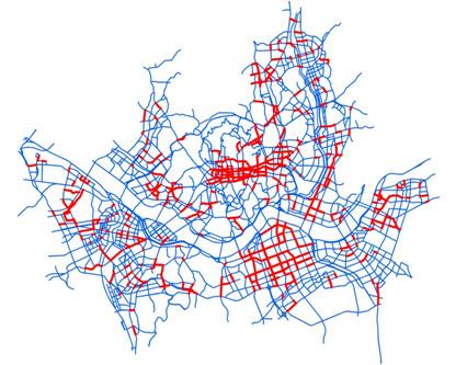 주 : 2013 년 5 월 TOPIS 속도자료활용 [ 그림 2-5] 시간대별통행속도평균 15km/h 미만 3 회이상발생도로 ( 혼잡도로