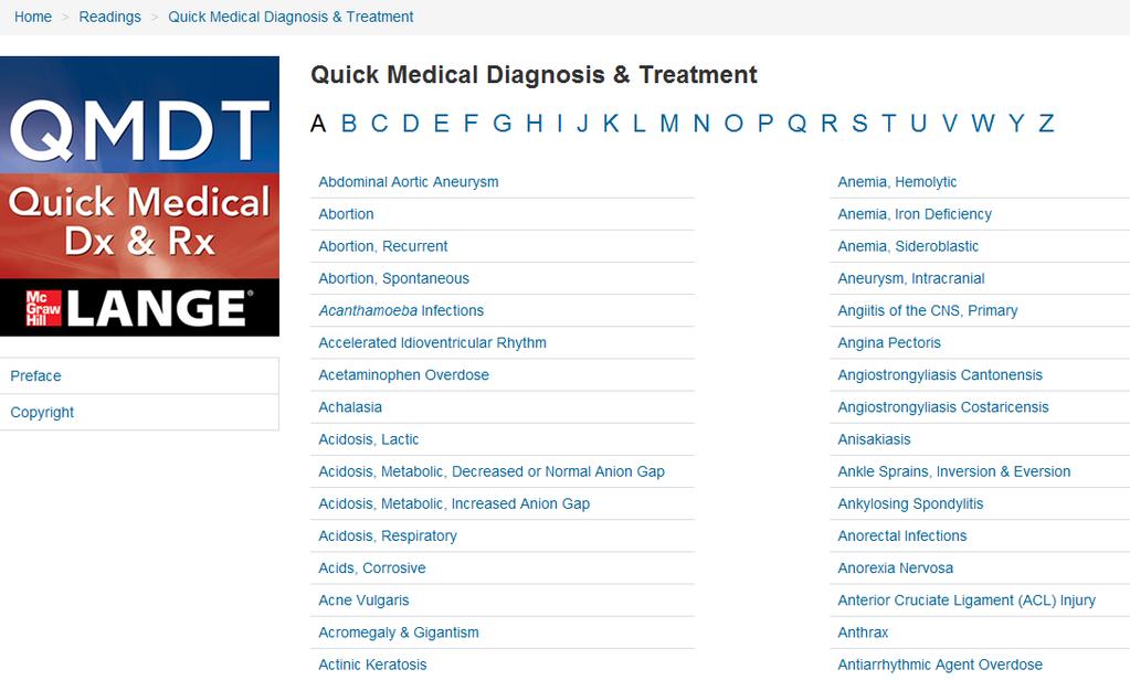 Quick Reference Quick Medical Diagnosis &