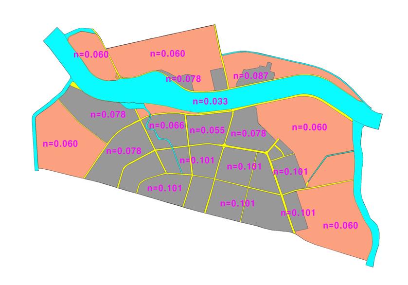 Boundary Contions of 500 Year Frequency at Upstream and Downstream 자료를 Tiff 포맷으로 변환하여 제내지 지형으로 활용하 Source:Geumgang Flood Risk Mapping Report (Ministry of Land, Infrastructure and Transport, 2015) 였다.