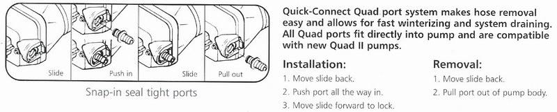 DPCON062 Quad 3/8" (9.5mm) Male Qest. For use with all DP Series Pumps Straight DPCONS01 Quad Strainers Connector For use with all DP Series Pumps Straight FIPCON01 NPT 3/8" (9.