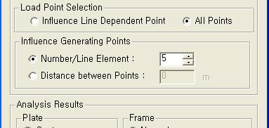 08. 구조해석수행 2. 이동하중해석설정 영향선계산방법과해석결과출력옵션등을선택합니다.