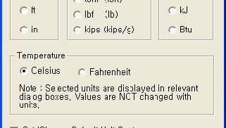 Main Menu 에서 Tools > Unit System 단위계는화면하단의 Status
