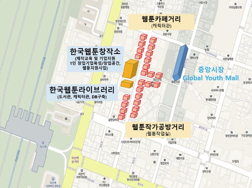 22 Issue & Tech Jeonbuk Techno Park 전북테크노파크 문화예술의 거리와 중앙시장을 연결시켜 청년과 관광객이 모이고 거닐 수 있는 장소로 탈바꿈한다면