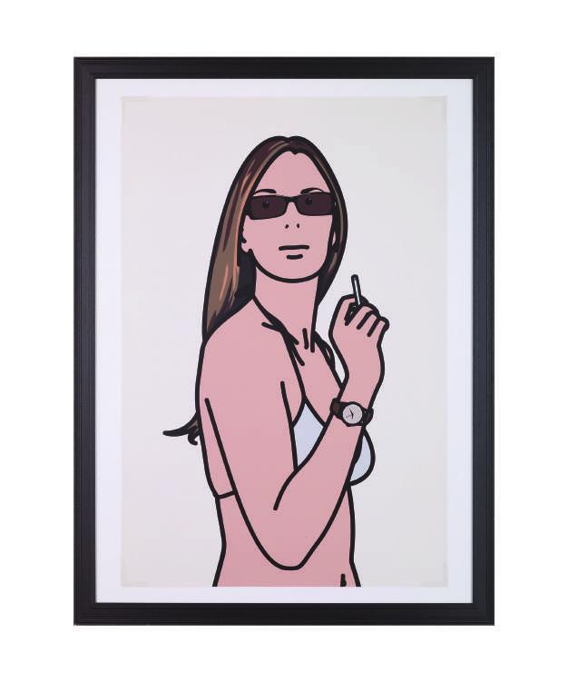 42 줄리안오피 Julian Opie British 1958 - Ruth Smoking Silkscreen print on