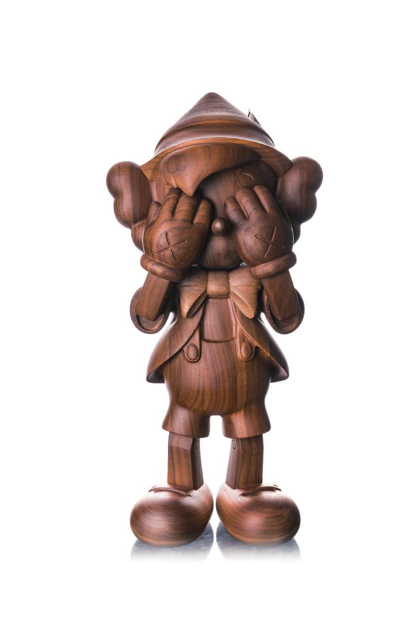 16 x 가리모쿠 kaws X karimoku American 1974 - Pinocchio Wood by Medicom x Disney x Karimoku