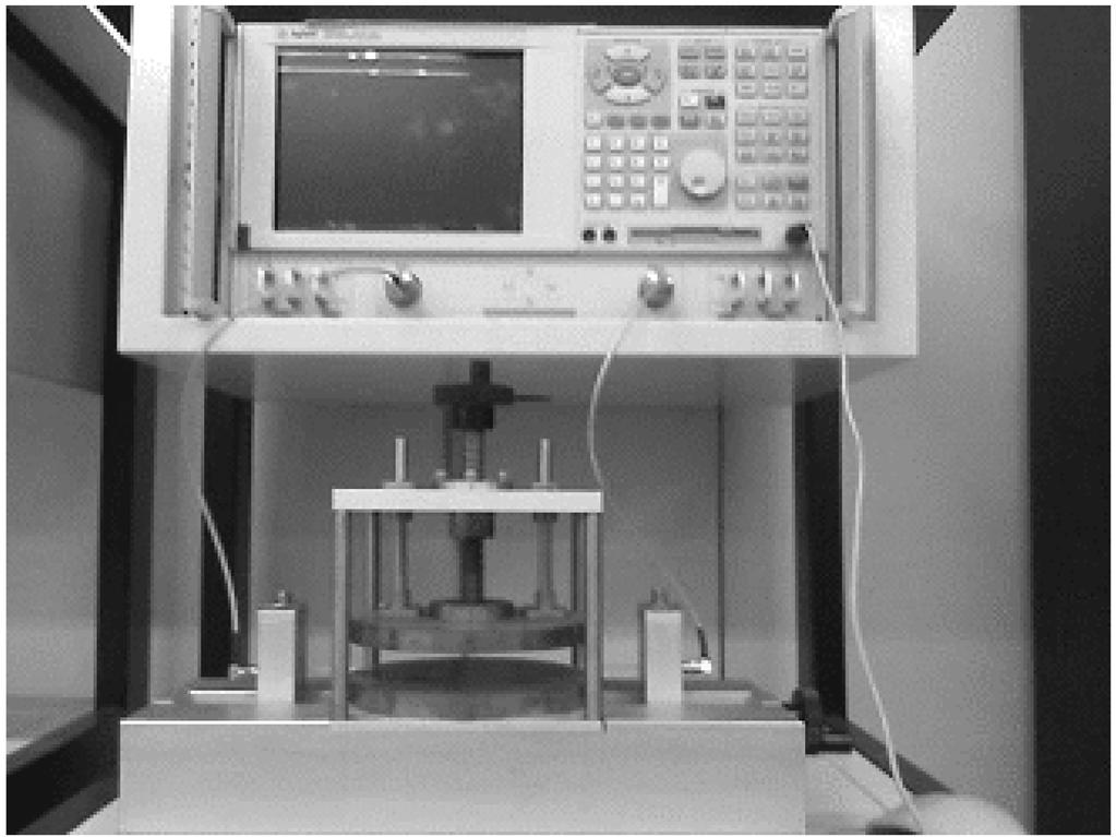 마이크로파 ZST 세라믹을 이용한 Helical Antenna 개발 Fig. 1. 209 Phtgraphs f the measuring equipment fr dielectric cnstant. 질계수를 측정하였다. 안테나의 특성 해석 본 연구에서는 고주파수 안테나의 특성분석을 위하여 상용의 고주파수 시뮬레이션 프로그램인 HFSS v.