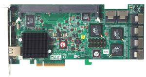controller throughput - Up to 256 MB DDR2 400 memory with ECC protection - Battery Backup Unit (BBU) ready (Option) * ARC-1280ML 24-port PCI-Express to SATA-II RAID Controller - Intel 800MHz IOP341