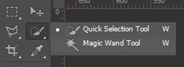2 3 3. 도구상자에서 [quick selection tool] 을 2초간클릭하고 [magic wand tool] 을다시선택합니다.