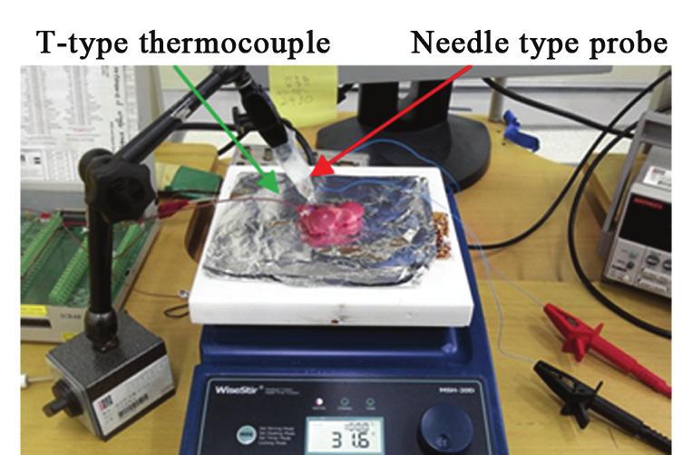 한국정밀공학회지제 31 권 4 호 pp. 359-364 April 2014 / 363 Needle type probe Injected paint Fig. 8 Real time demonstration Fig. 10 Cross-section of animal meat sample with blue paint injection Fig.