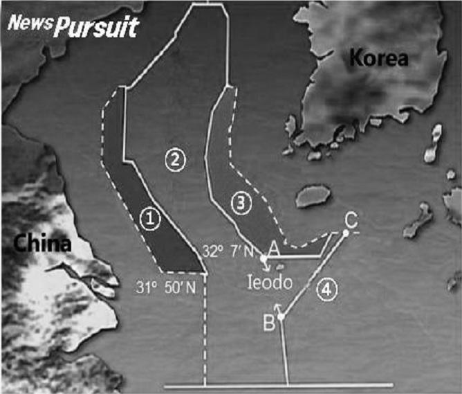 (sovereign right) 121 2006 Chinese EEZ assigned from the China-Korea co-management Zone [since 2005] Korea-China Tentative Co-management Zone (until the EEZs are fixed) Korean EEZ assigned from the