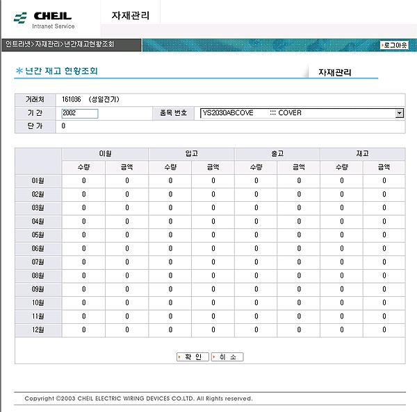 그림 31 년간재고현황조회최종화면 6)