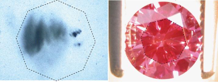한국산학기술학회논문지제 10 권제 12 호, 2009 한합성다이아몬드의감별이가능함을확인하였다. 이러한 Lang 분석은앞서보인형광이미지에의한형광차이에비해더명확한컨트라스트차이를보였다. (r) [ 그림 4] UV 광원을이용한형광이미지 325nm( 좌측 ), 254nm ( 우측 ). (d) 4.