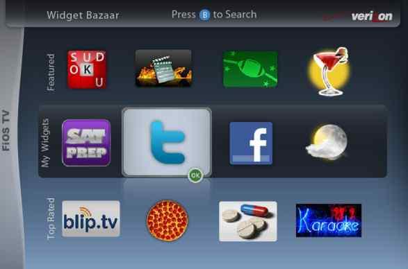 ,,,, U-Bar Verizon 09 7 FiOS TV Widget Bazaar TV Twitter,