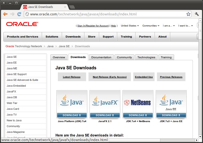 Installation JDK on Ubuntu http://www.oracle.