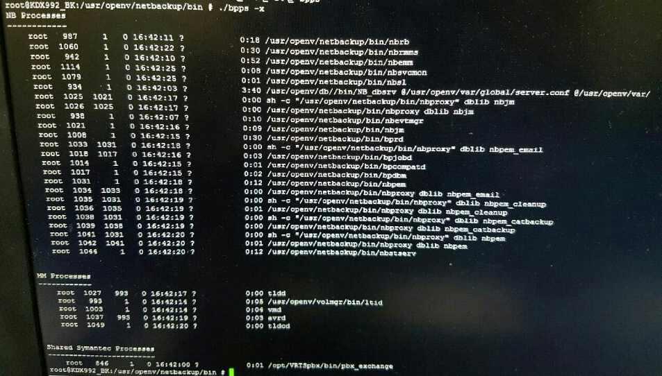 2. Netbackup 운용및점검 가. Master, Media Server 에서의 daemon 확인 1) 넷백업데몬확인 #/usr/openv/netbackup/bin/bpps -x NB Processes ------------ root 15768 1 0 Jul 05?