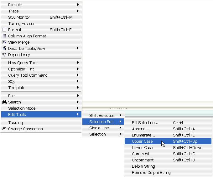 Edit Windows 에서오른쪽버튼후 Edit Tools 선택화면 항목설명단축키 Shift Right Right 로문장밀기 Shift+F8