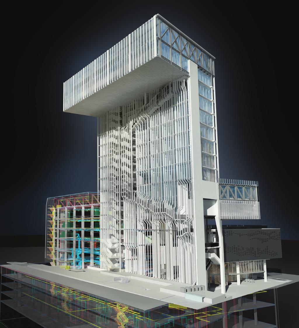 Autodesk Building Design Suite 더멋진건물을설계하고시공하십시오. 스페인바르셀로나에있는 Emergency Building의렌더링.