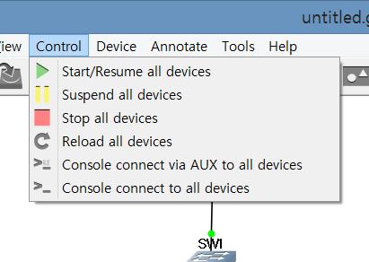 3. 사용자인터페이스및메뉴구조 주요메뉴의구성 Start/Resume all devices : 모든장치를시작또는다시시작합니다. Suspend all devices : 모든장치를일시정지 합니다.