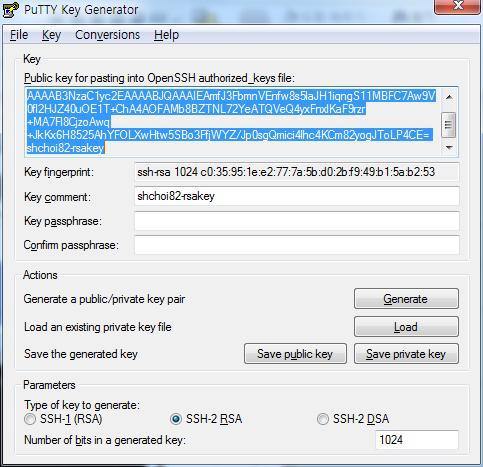 실습 6-11: RSA 키를이용한 SSH 로그인 공개키복사