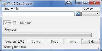 실습 1-6: Raspbian 설치 8 Win32 Disk Imager 유틸리티다운로드 주소 :
