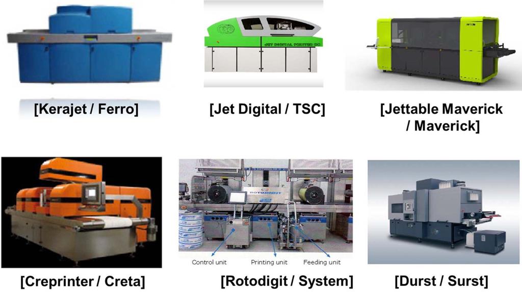 500 김진호 노형구 김응수 조우석 최정훈 이용욱 Fig. 3. Commercialized ink-jet printing systems for ceramic tiles. Table 1.