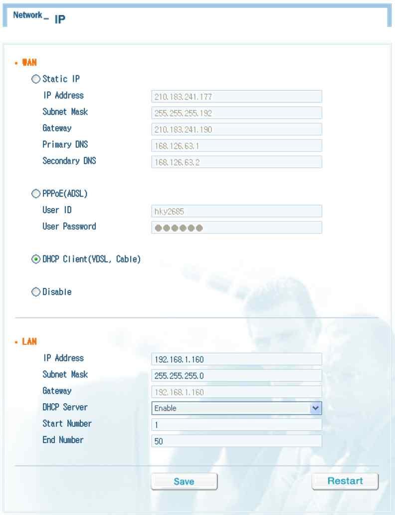 3. 제안시스템기능 3-1 Network Interface 고객의네트워크환경에맞게다양한구성환경제공 - WAN : Static, Dynamic (PPPoE, DHCP Client) - LAN :