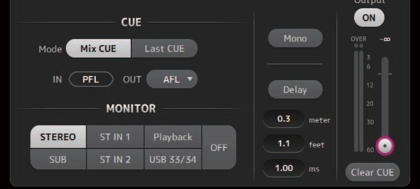 툴바 MONITOR 화면 CUE /MONITOR 신호를관리하고오실레이터를제어할수있습니다. CUE / MONITOR 화면은헤드폰및니어필드모니터를사용하여모니터링되는신호를제어하는데사용됩니다. 여기서지속적으로모니터링할소스를선택하고 CUE 기능을사용하여모니터링할개별채널을선택할수있습니다. 오실레이터화면은오실레이터를구성하고켜고끄는데사용됩니다.