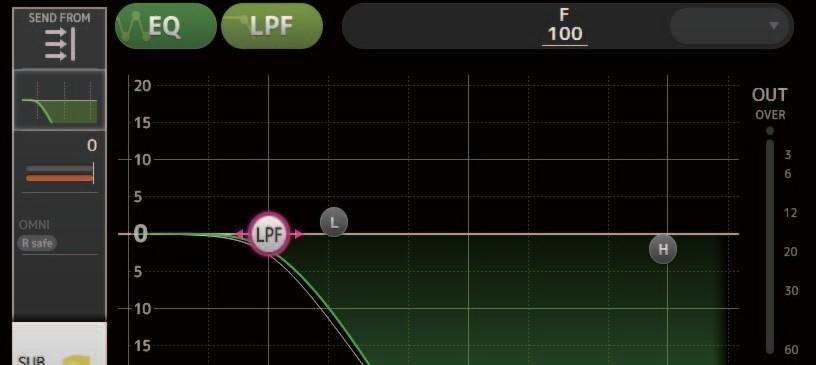 LPF 설정 SUB 채널은 LPF 를사용하여 EQ 와관계없이고주파를차단할수있으므로서브우퍼로전송되는신호를조정하는데좋습니다. 드래그하여조정 EQ 화면메뉴 EQ 화면이표시되면메뉴영역에다음항목이표시됩니다. 1 2 3 4 5 1 Copy 선택한채널의 EQ 파라미터를클립보드에복사합니다.