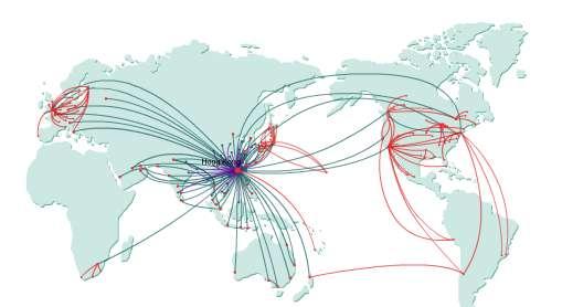 네트워크 전세계 42 개국 170 개도시취항 아시아 70 여개도시, 중국내 20 개도시 (