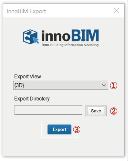 1 Export View: Revit Project Brower 3D View List 나열합니다. 2 Save: 저장경로지정합니다 3 Export: Export 합니다. 4.