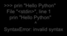 Syntax Error vs.