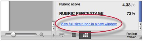 Rubrics If a rubric was used by the instructor to grade the paper click on the rubric icon at the bottom of the 