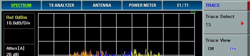 Spectrum Analyzer (Trace/Hold) Trace/Display 버튼을눌러들어간다 최대 6 개의 Trace