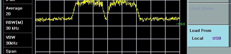 Spectrum Analyzer (Save) Save 버튼을눌러들어간다 Save Screen 현재보이는화면전체를저장할때사용하며 jpeg 파일로저장된다. Save Trace 캡쳐된 Trace 를저장할때사용하며.tra 파일로저장된다. Save Status Cal Data 등의사용자설정값을저장하고자할때사용한다.