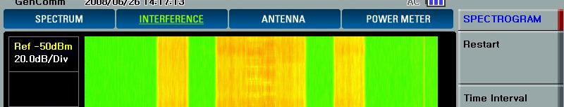 Interference Analyzer(Spectrogram) * Interference Mode 에서 Spectrogram 을누르면들어간다.