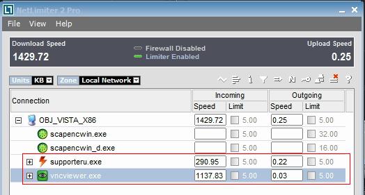 2. Packet size 비교 비교 IE 에서 Image Data 를 Scroll 할경우 제어자 PC 에서 Viewer 로젂송되는 data packet 량을비교합니다. 그림 15 제어자 PC 에서의각 Viewer 의 data packet 량 그림 15에서비교되는두제품의 Viewer Process는다음과같습니다. RSUPPORT : Supporteru.