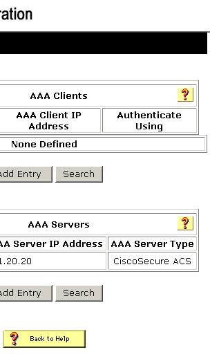 : ACS Server 에 Client 로등록할장비의 hostname AAA Client IP Address : Client IP 주소 Shared Secret : 비밀번호 (Router 에서