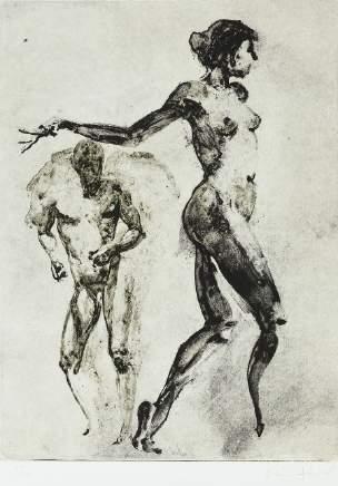 에릭피슬 Eric Fischl 1948-, American 67 누드 Nude Aquatint 60 45cm, ed.